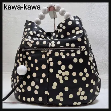 [새상품급] kawa-kawa 원 숄더백 도트 무늬 볼 핸들