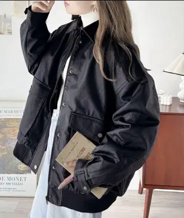 클래식 엘프 페이크 가죽 자켓