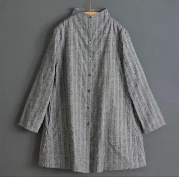 이와미긴잔 군겐도 도비 격자 기모 블라우스 춘란 일본제