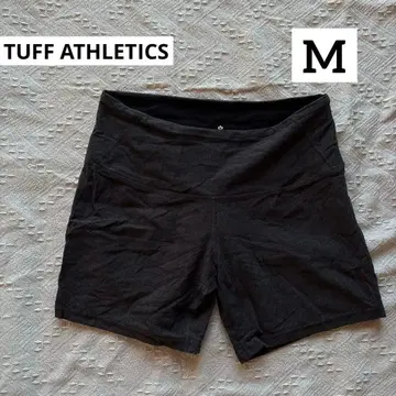 TUFF ATHLETICS [ M ] 하프 레깅스 블랙 레깅스 숏 기장