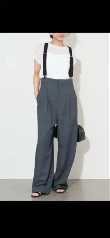 슬로브 이에나 서스펜더 와이드 팬츠