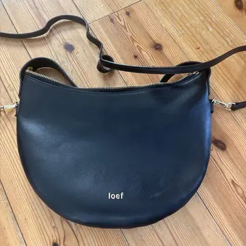 loef 천연 가죽 숄더백 블랙