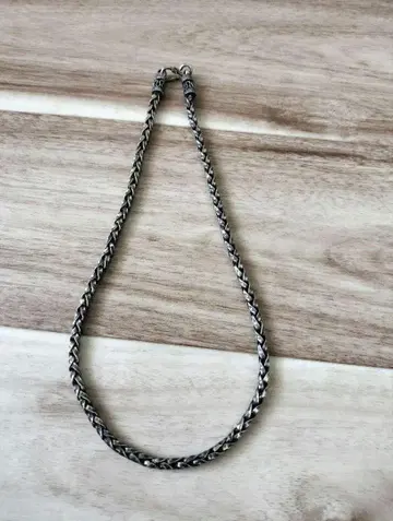 미사용 새상품 실버 925 스네이크 체인 뜨개질 목걸이 45cm