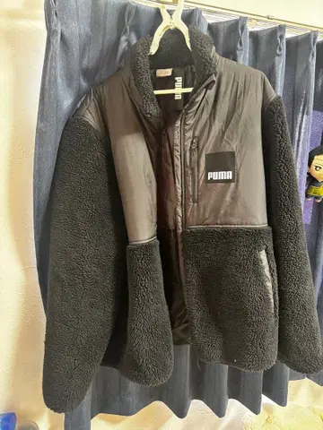 PUMA 블랙 플리스 자켓 XXL