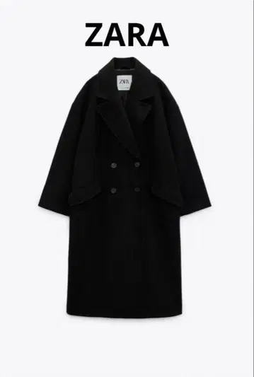 ZARA 롱 체스터 코트 S 빅 실루엣 블랙 더블 브레스트