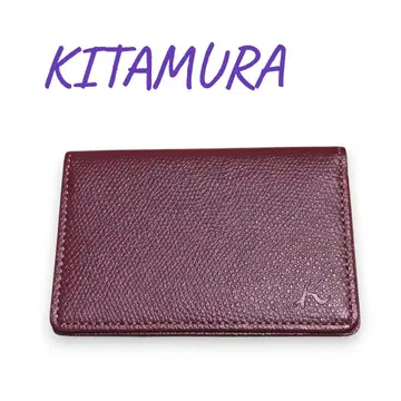 키타무라 Kitamura 명함지갑 다크 레드 / 여성용 앵두색 /