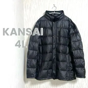 KANSAI 4L 다운 자켓 블랙 하운드투스 패턴 빅 사이즈 새상품급