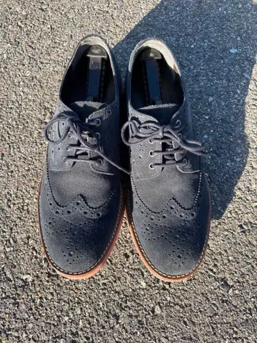 리 스웨이드 드레스 신발 윙 팁