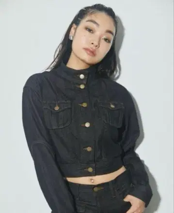 LAGUA GEM 데님 자켓 블랙