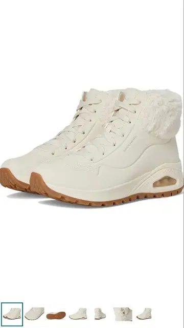 화이트 퍼 하이컷 스니커즈