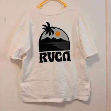 RVCA 루카 백 프린트 T셔츠 화이트 S 사이즈 팜트리