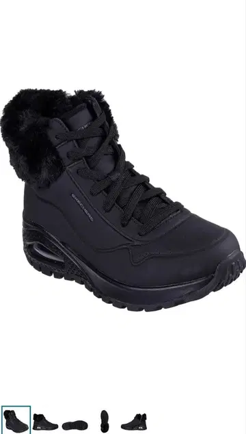 퍼 달린 블랙 하이컷 부츠