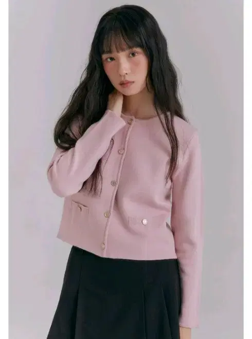 Roem gold button pink knit cardigan size S knit jacket