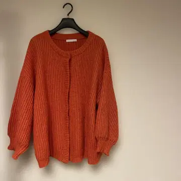 AUNT MARIES 리브 오렌지 가디건