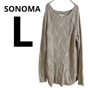 하나뿐인 SONOMA [ L ] 베이지 케이블 니트 긴팔 가을/겨울