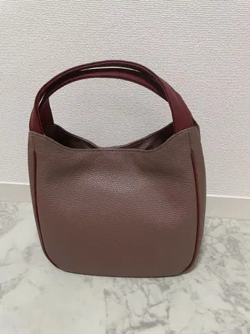 이탈리아 가죽 콤비 컬러 핸드백 로즈