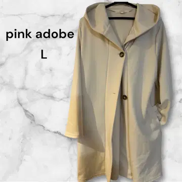 pink adobe 월드 후드 부착 코트 포켓 부착 오버 사이즈