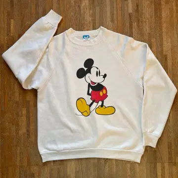 [ USA ] 80s 미키 맨투맨 XL 빈티지 화이트 Disney