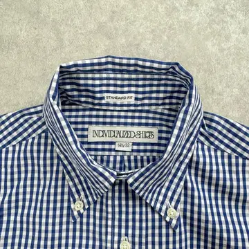 USA 인디비주얼라이즈드 셔츠 블루 체크 긴팔