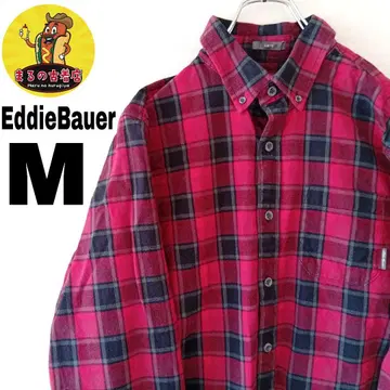 USA 구제 의류 EddieBauer 플란넬 셔츠 M 레드 블랙 체크