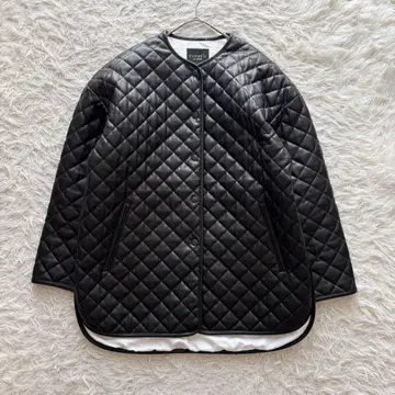 VERMEIL par iena 페이크 램스킨 퀼팅 블루종