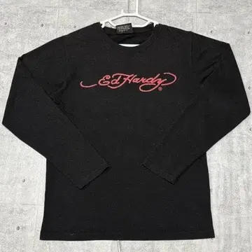 Ed Hardy 양면 프린트 블랙 긴팔 티셔츠 에드하디