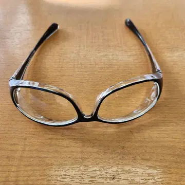 블랙 오벌 프레임 안경