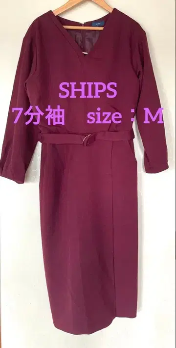[ SHIPS ] V넥 7부 소매 원피스 사이즈 M