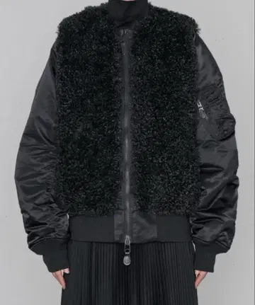 [ HYKE ] FAUX SHEARLING TYPE MA-1 JACKET