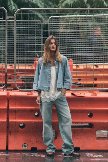 [ 새상품 ] ZARA TRF 데님 케이프 자켓 데님 자켓 여성용