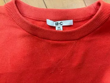 UNIQLO :C 스무스 코튼 크루넥 스웨터 오렌지