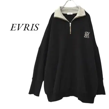 EVRIS 속기모 바이컬러 하프 지퍼 미니 원피스 블랙 에브리리스