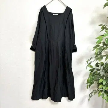 [ bulledesavon 뷔르데사봉 ] 린넨 코튼 셔츠 원피스 블랙