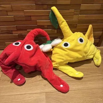피크민 봉제 인형 모자 빨간색 노랑