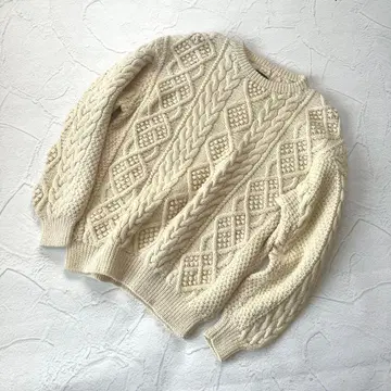 새상품급 빈티지 스웨터 아란 니트 울 HAND KNITTING