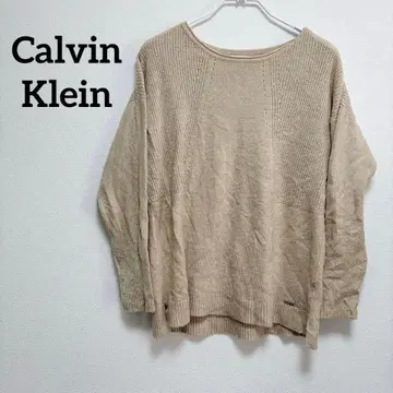1점 한정 Calvin Klein 베이지 니트 스웨터 라운드넥