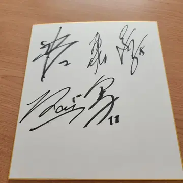 일본 남자 배구 친필 사인 색지