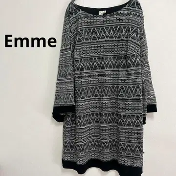 Emme 2X 블랙 화이트 패턴 원피스 여성용