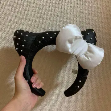 키티 머리띠 퀼팅 펄 USJ 헬로키티