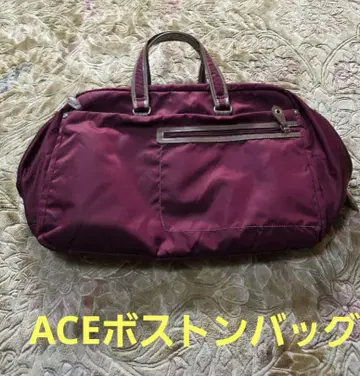 ACE 에이스 크림슨 컬러 버건디 나일론 토트백 경량