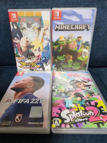 Switch 빈 케이스 4개 세트 나루토/마이크라/FIFA22/스플라툰2