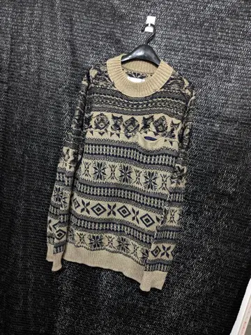 sacai 사카이 그런지 절개 빅 니트 카키 x 블랙 sacai