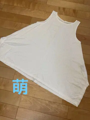 코튼 면100 moyuru  화이트 탱크탑 튜닉