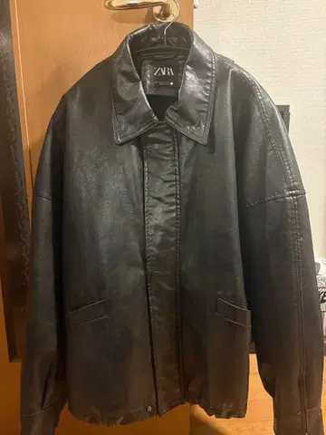 ZARA 블랙 가죽 자켓