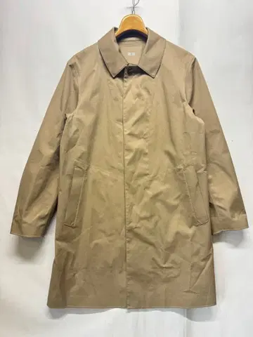 유니클로 발수 베이지 블록 테크 스텐카라 코트 S