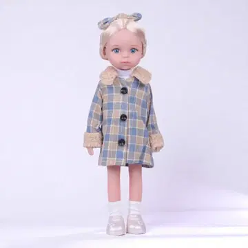 미사용 새상품 귀여운 인형 파올라돌 파랑색과 베이지색 체크 무늬 파올라돌