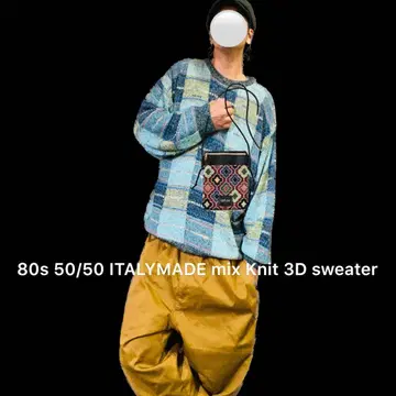80s 50/50 ITALYMADE mix Knit 3D 스웨터 F