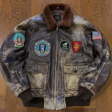 HOUSTON A-2 G1 탑건 램 가죽 플라이트 자켓 40