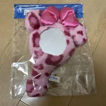 디즈니 미니 레오파드 무늬 거울 볼체인 포함