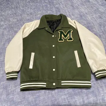 Gorge 바시티 자켓 올리브 그린 M 로고